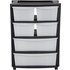 Argos Home 6 Drawer Plastic Wide Tower Storage Unit - Black