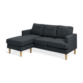 Habitat Joshua Fabric Reversible Chaise Corner Sofa-Charcoal