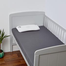 Panda Plain Grey 320TC Kids Fitted Sheet