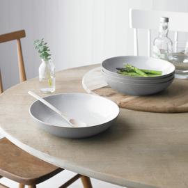 Denby Elements 4 Piece Stoneware Pasta Bowls - Light Grey