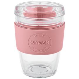 Smash Pink Glass Coffee Cup - 340ml
