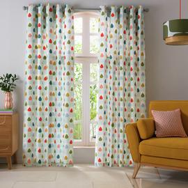 Habitat x Scion Sula Lined Eyelet Curtains - Multicoloured