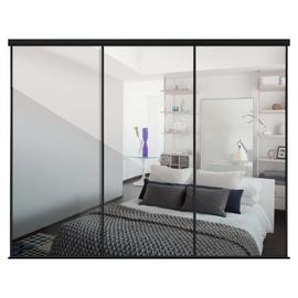 Spacepro Black Frame Mirror Sliding Door Kit