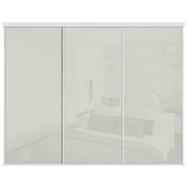 Spacepro White Frame Artic Glass Sliding Door Kit W2216mm