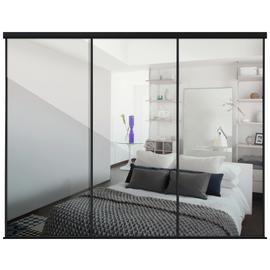 Spacepro Black Frame Mirror Sliding Door Kit