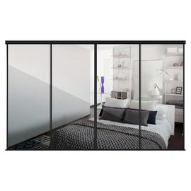 Spacepro Black Frame Mirror Sliding Door Kit W2978mm