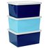 Argos Home Set of 3 27 Litre Blue Storage Boxes with Lids
