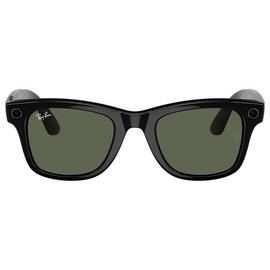 Ray-Ban Meta Wayfarer Glasses - Shiny Black, G15 Green
