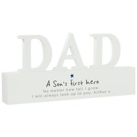Personalised Message Son's First Hero Dad Wooden Ornament
