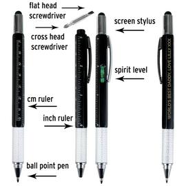 Personalised Message Free Text Multi Tool Pen - Black