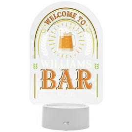 Personalised Message Welcome To bar LED Night Light