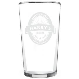 Personalised Message Beer Label Pint Glass