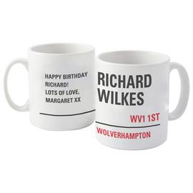 Personalised Message London Street Sign Mug