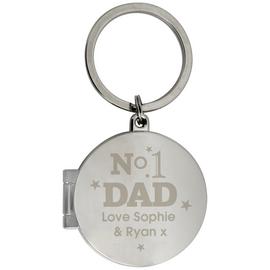 Personalised Message Number One Dad Photo Keyring
