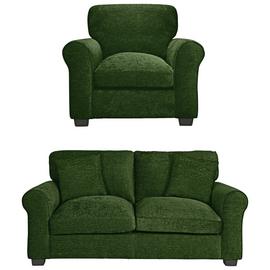 Argos Home Taylor Fabric Chair & 2 Seater Sofa - Green