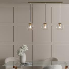 Habitat Coleman 3 Light Pendant Light - Brass