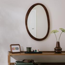 Habitat Mango Wood Irregular Wall Mirror - 70x45cm