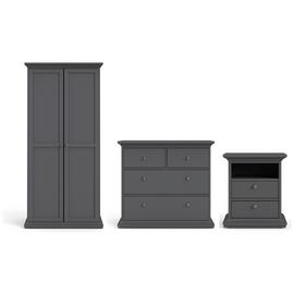 Tvlium Paris 3 Piece 2 Door Wardrobe Set