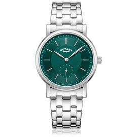 Rotary Men's Stainless Steel Green Bezel Bracelet Watch
