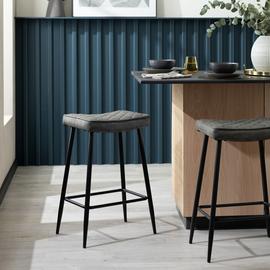 Habitat Kysen Faux Leather Counter Bar Stool - Charcoal