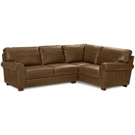 Argos Home Salisbury Leather Right Hand Corner Sofa - Tan