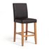 HOME Winslow Solid Wood & Leather Effect Bar Stool - Choc