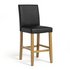 HOME Winslow Solid Wood & Leather Effect Bar Stool - Black