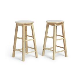 Habitat Pair of Solid Wood Kitchen Stools