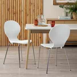 Habitat Bentwood Metal Dining Chair - Super White