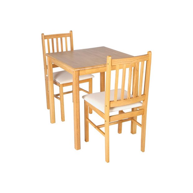 Buy HOME Kendall Square Solid Wood Dining Table & 2 Chairs-Cream at