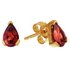 Revere 9ct Yellow Gold Pear Garnet Stud Earrings