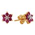 Revere 9ct Yellow Gold Ruby and Diamond Accent Stud Earrings