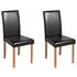 Argos Home Pair of Leather Effect Mid Back Chairs -  Black
