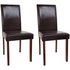Argos Home Pair of Faux Leather Mid Back Chairs -Chocolate