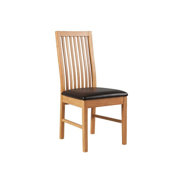 Buy HOME Paris Pair of Mid Back Dining Chairs - Oak Stain/Choc at Argos