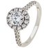 Revere Sterling Silver Round Cubic Zirconia Halo Ring