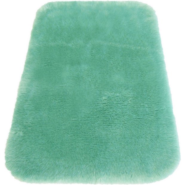 Buy Faux Fur Oblong Rug Duck Egg 75 x 120cm at Argos.co.uk Your