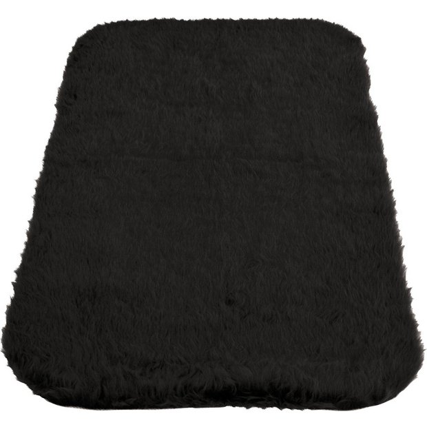 Buy Faux Fur Oblong Rug 75x120cm Black at Argos.co.uk Your Online