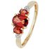Revere 9ct Gold Garnet and Diamond Accent Trilogy Ring