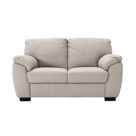 Argos Home Milano Leather 2 Seater Sofa - Light Grey