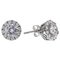 Revere Sterling Silver Round CZ Halo Stud Earrings