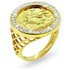 Revere Men's Gold Plated Sterling Silver CZ Medallion Ring