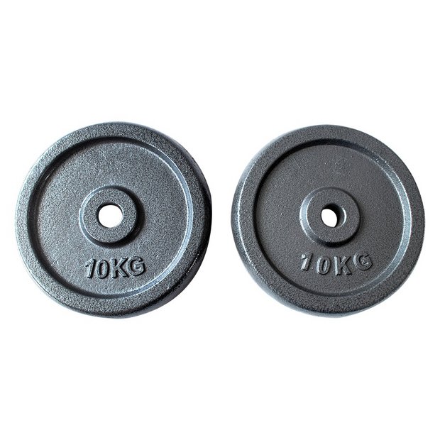 Weight plates 2 x 10kg Opti Vinyl for 1" Barbells & Dumbbells next day delivery 