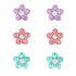 Revere Kids Silver Crystal Flower Set of 3 Stud Earrings