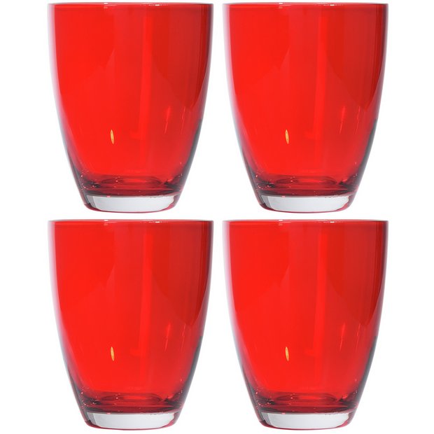 Buy HOME Everyday Set of 4 Tumblers Red at Argos.co.uk Your Online