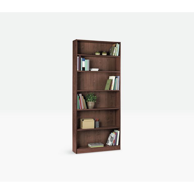 Buy HOME Maine Tall Wide Bookcase Walnut Effect at Argos.co.uk Your