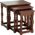 HOME Devon Nest of 3 Tables - Solid Pine with Walnut Effect