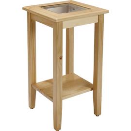 Argos Home 1 Shelf Solid Pine and Glass Top Telephone Table