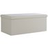 HOME Extra Large Leather Effect Stitched Ottoman - Putty