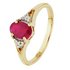 Revere 9ct Gold Ruby and Diamond Accent Oval Ring